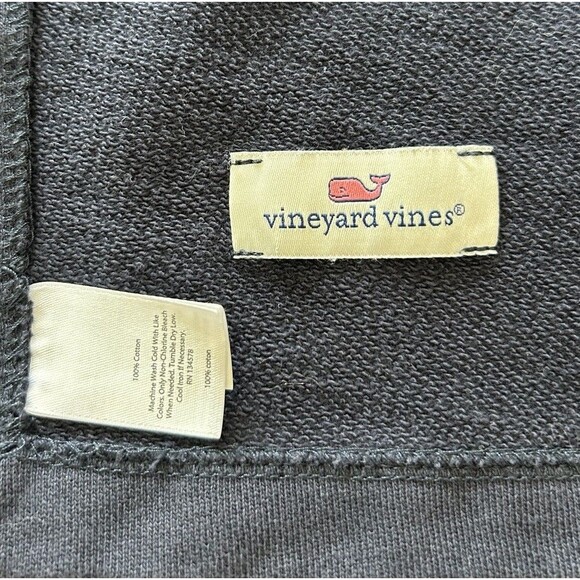 Vineyard Vines Blanket Throw Navy Blue White Whale Logo 100% Cotton RARE - Picture 4 of 4